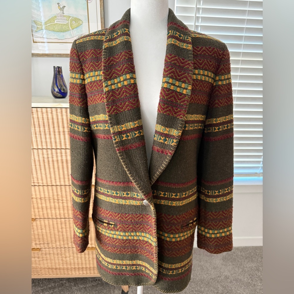 Saddle club Vtg wool coat med